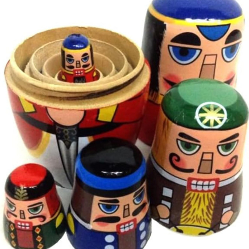 Nutcracker Figurine - 5 adet Rus Fındıkkıran İç İçe