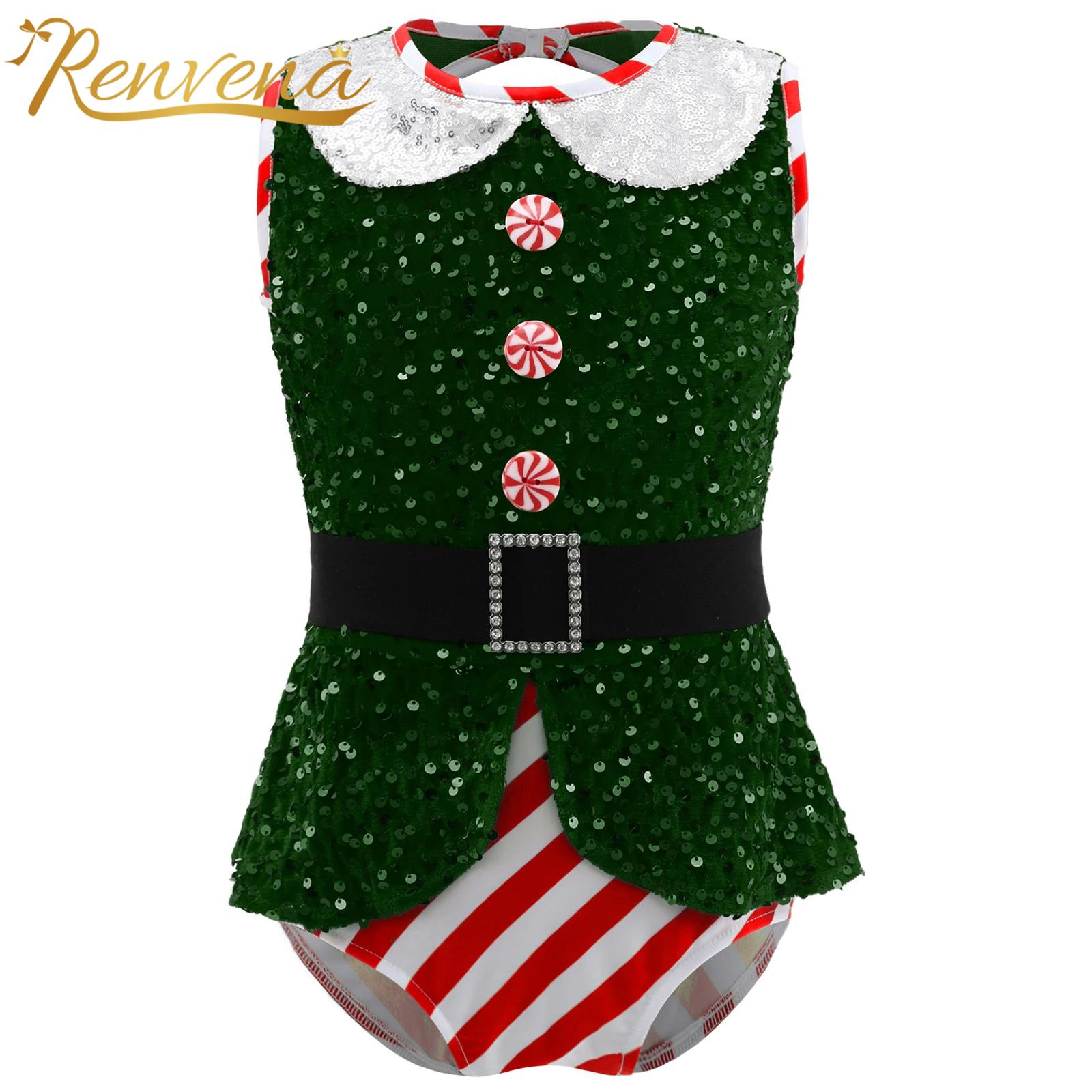 Kızlar ışıltılı pullar tulumla - Elf Costume Christmas incelemesi ve fiyatı