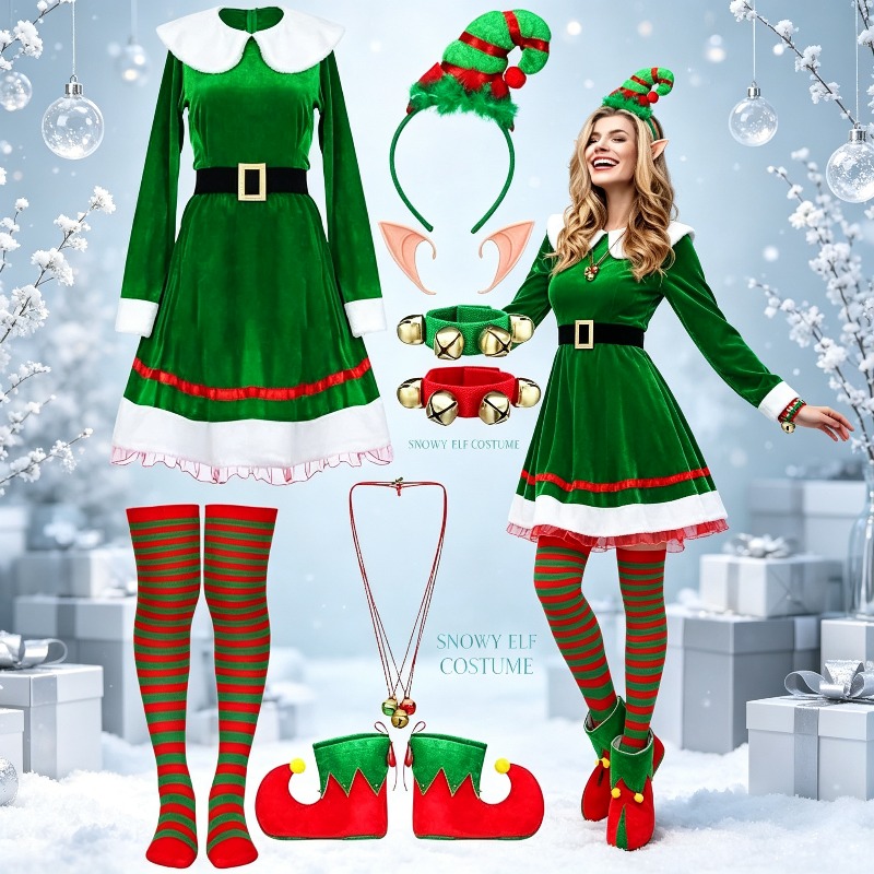 Kadın Noel Elf Kostüm Seti, Ke - Elf Costume Christmas incelemesi ve fiyatı